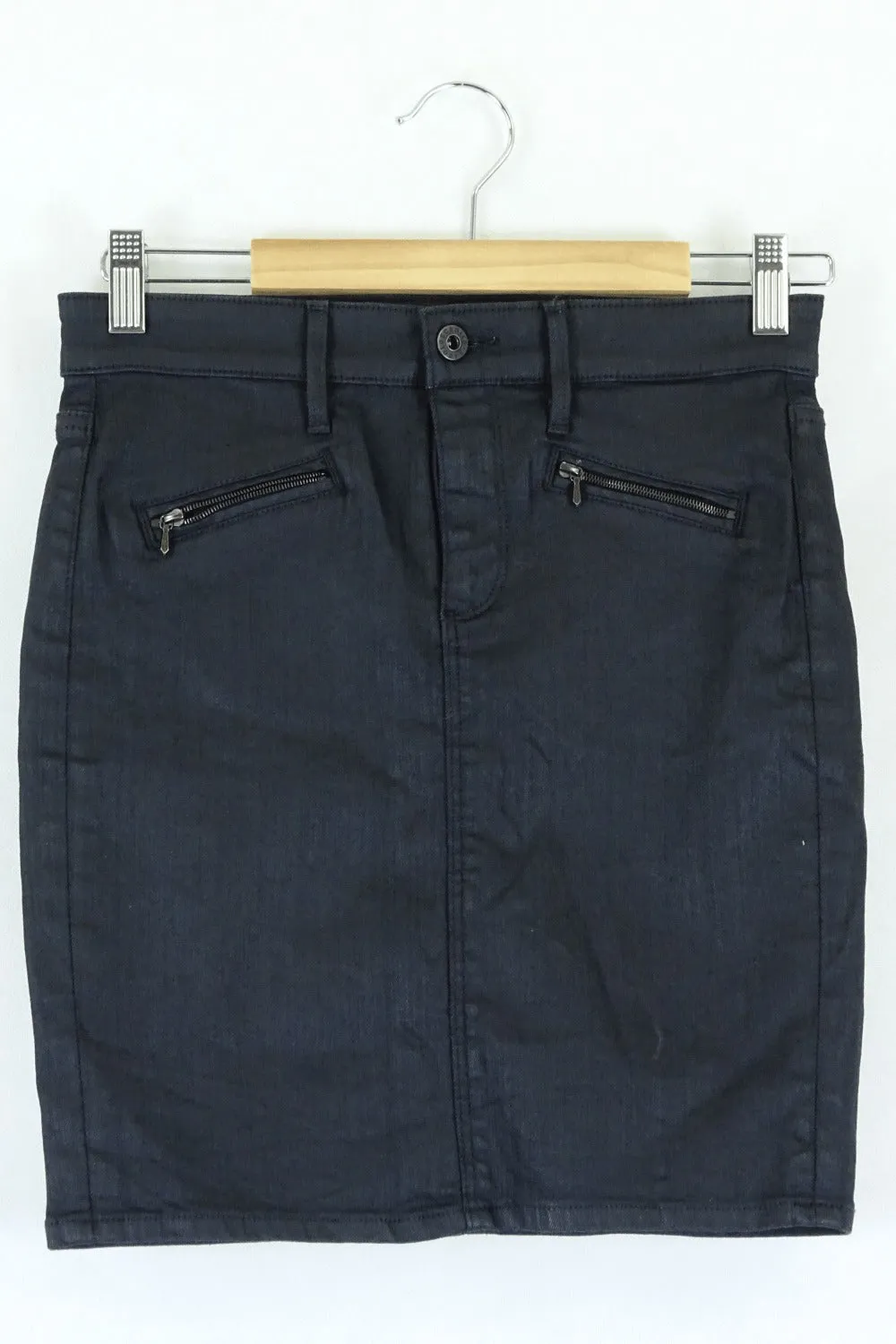 Adriano Goldschmied 'The Kodie' Black Biker Pencil Skirt 26 (Au 8)