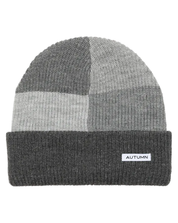 Autumn Patchwork Beanie - Grey