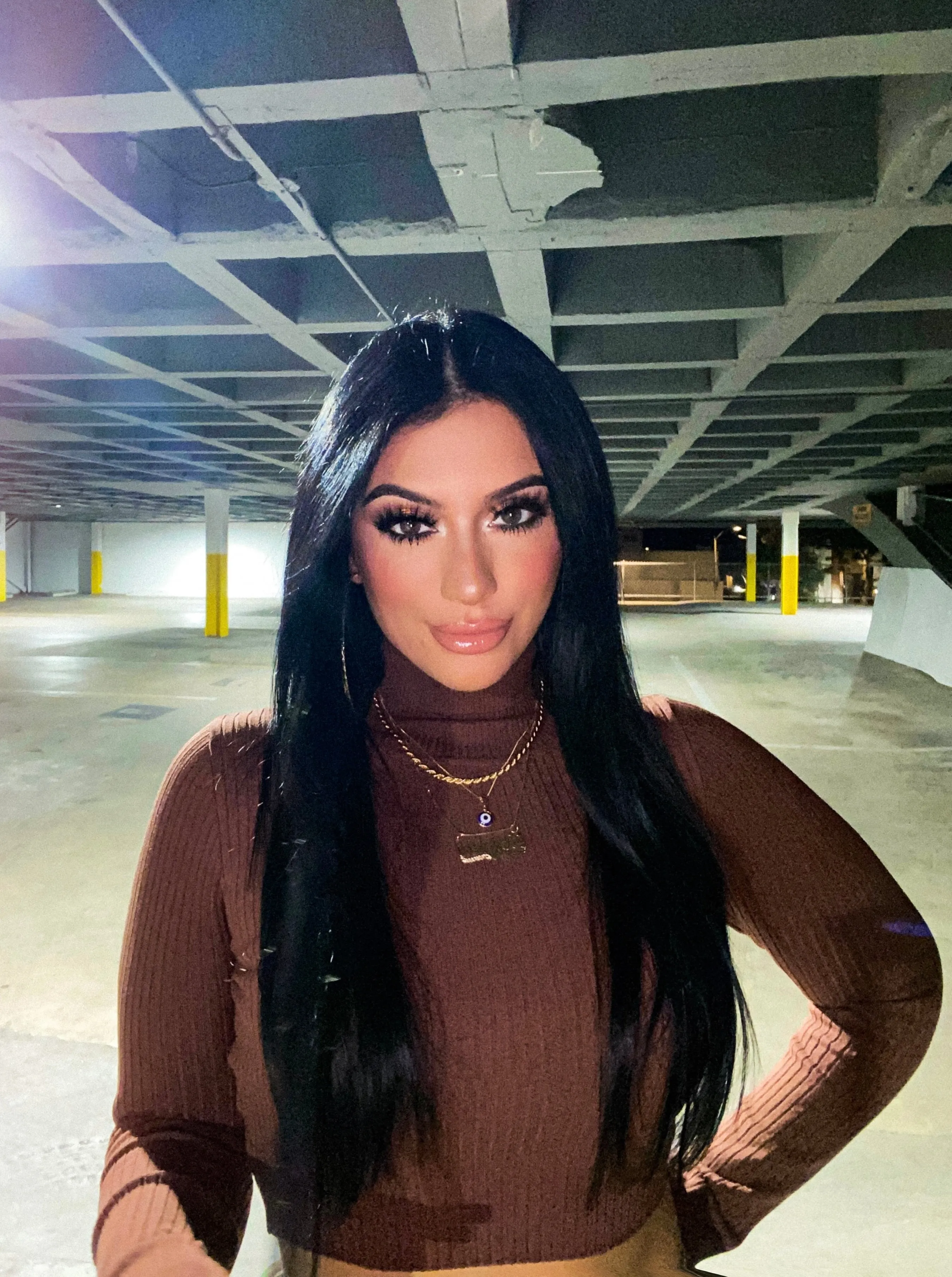 Babydoll Cropped Turtleneck in Cocoa