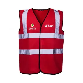 BAM Hi Vis Vest Red (Fire Marshal)