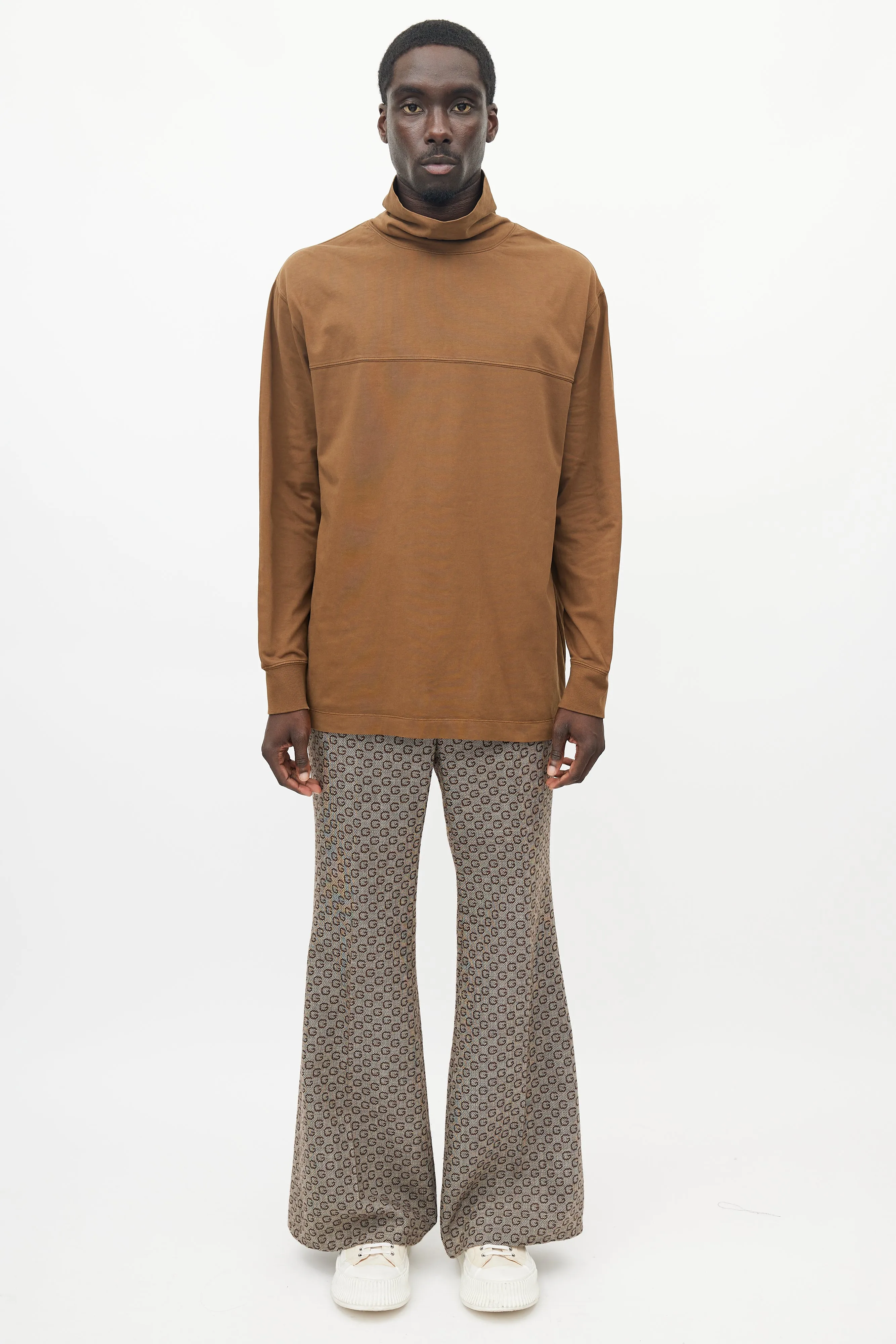 Brown Turtleneck Top