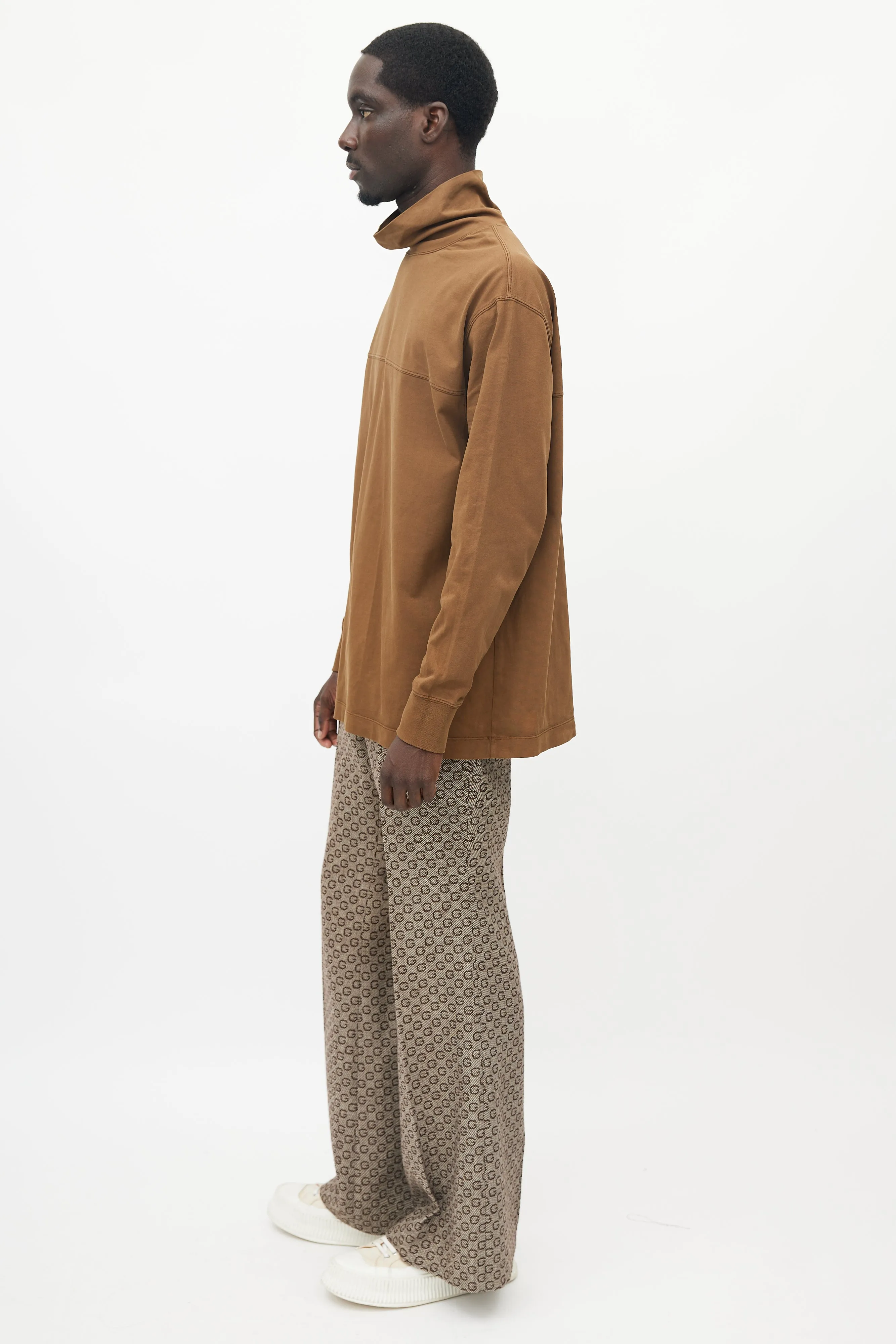 Brown Turtleneck Top