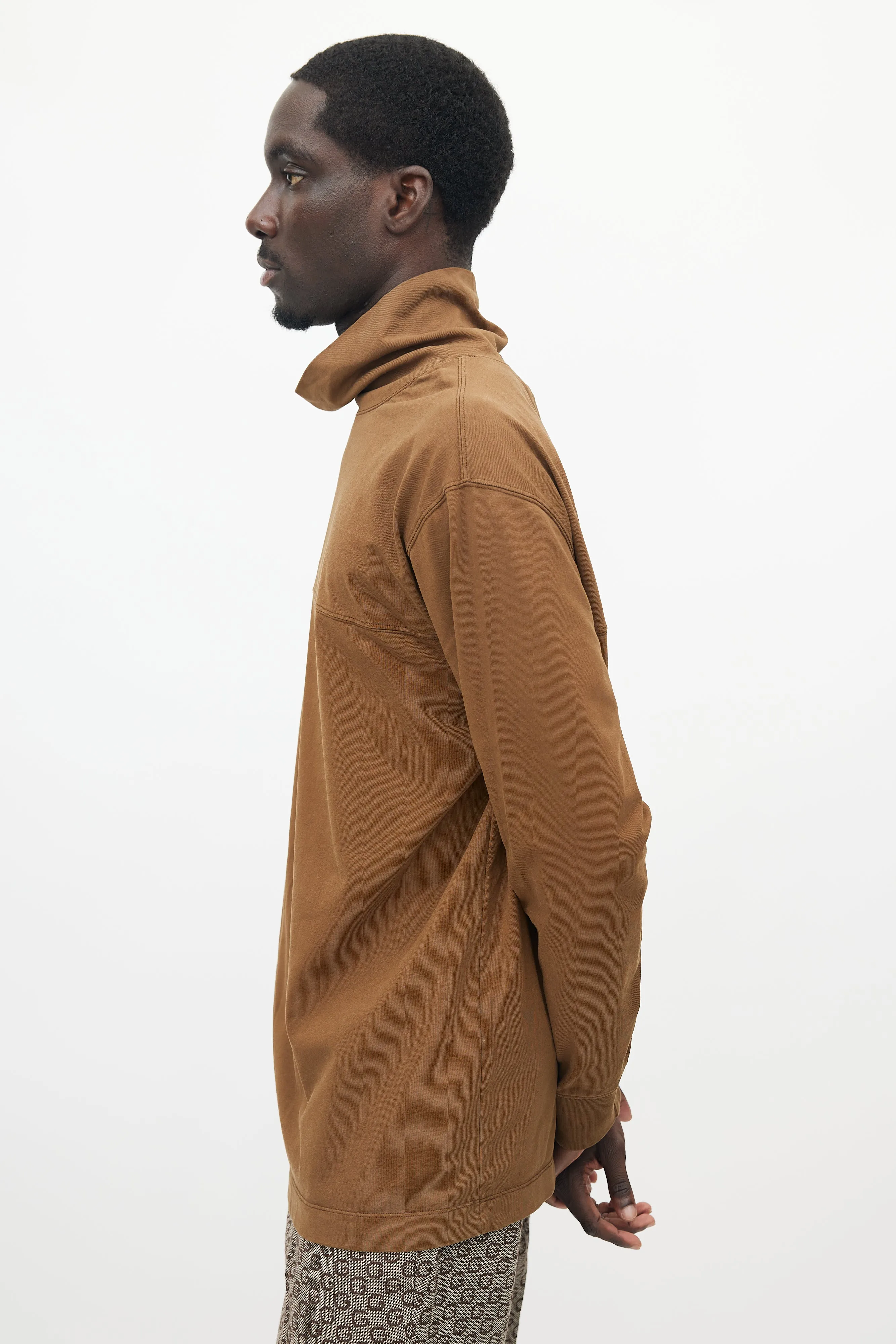 Brown Turtleneck Top