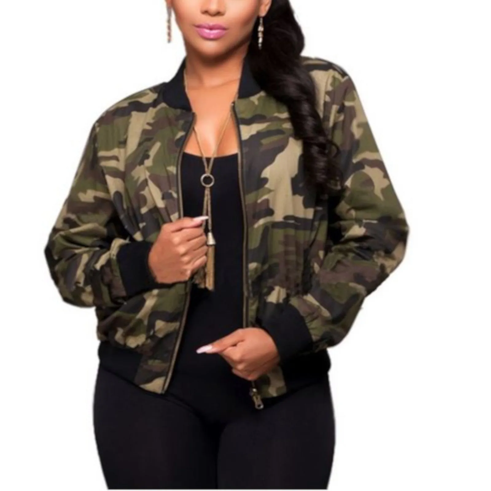 Camouflage Military Bomber Jacket Army Outwear
