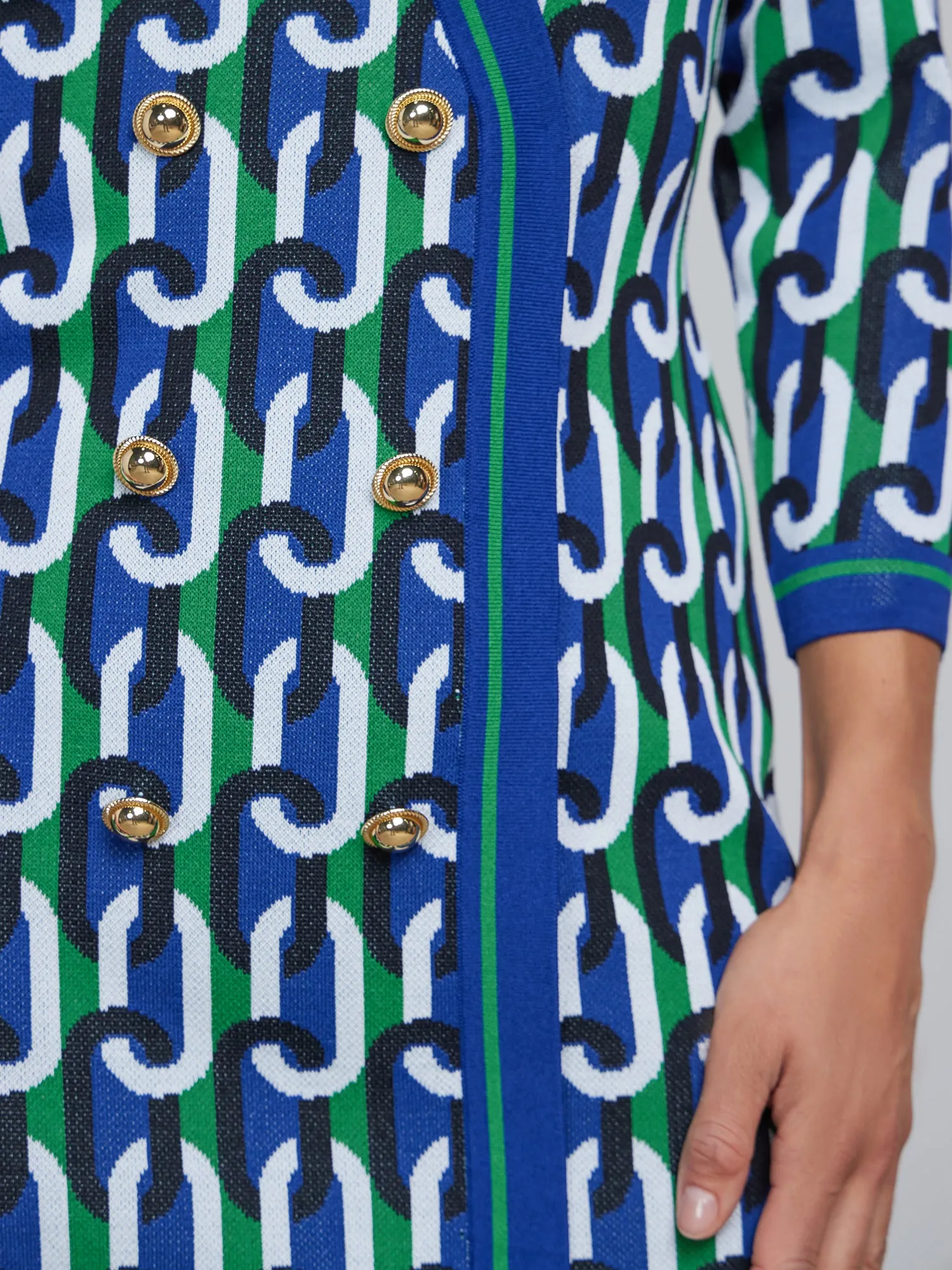 Chain Link Print Sweater Dress
