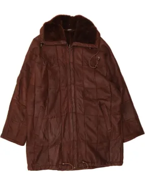 CHRIST Womens Oversized Shearling Jacket EU 38 Medium Brown Patchwork