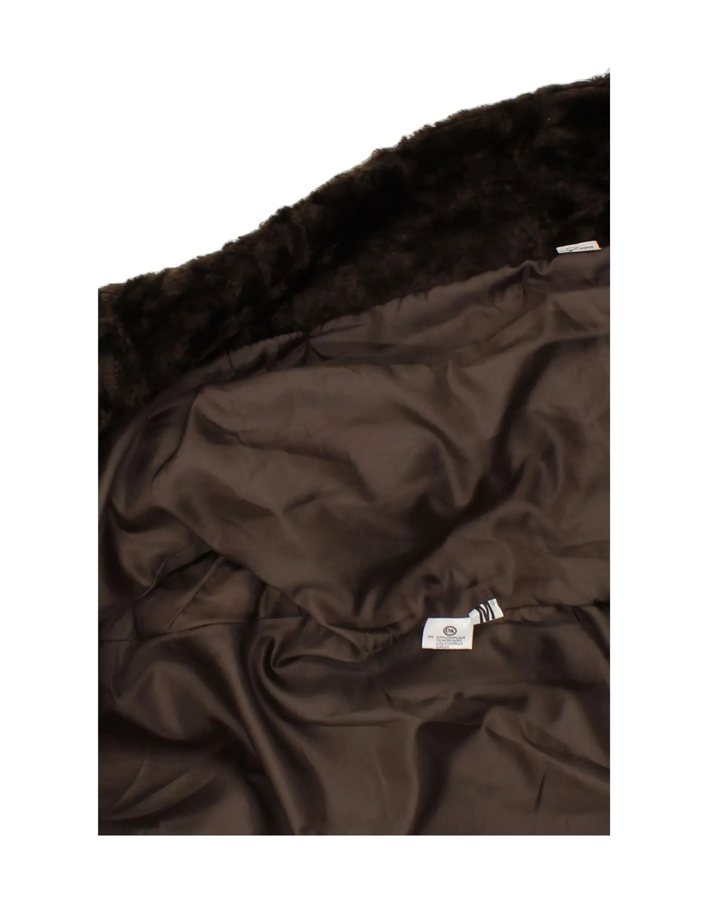CLOCK HOUSE Womens Faux Fur Jacket UK 14 Medium Brown Acrylic