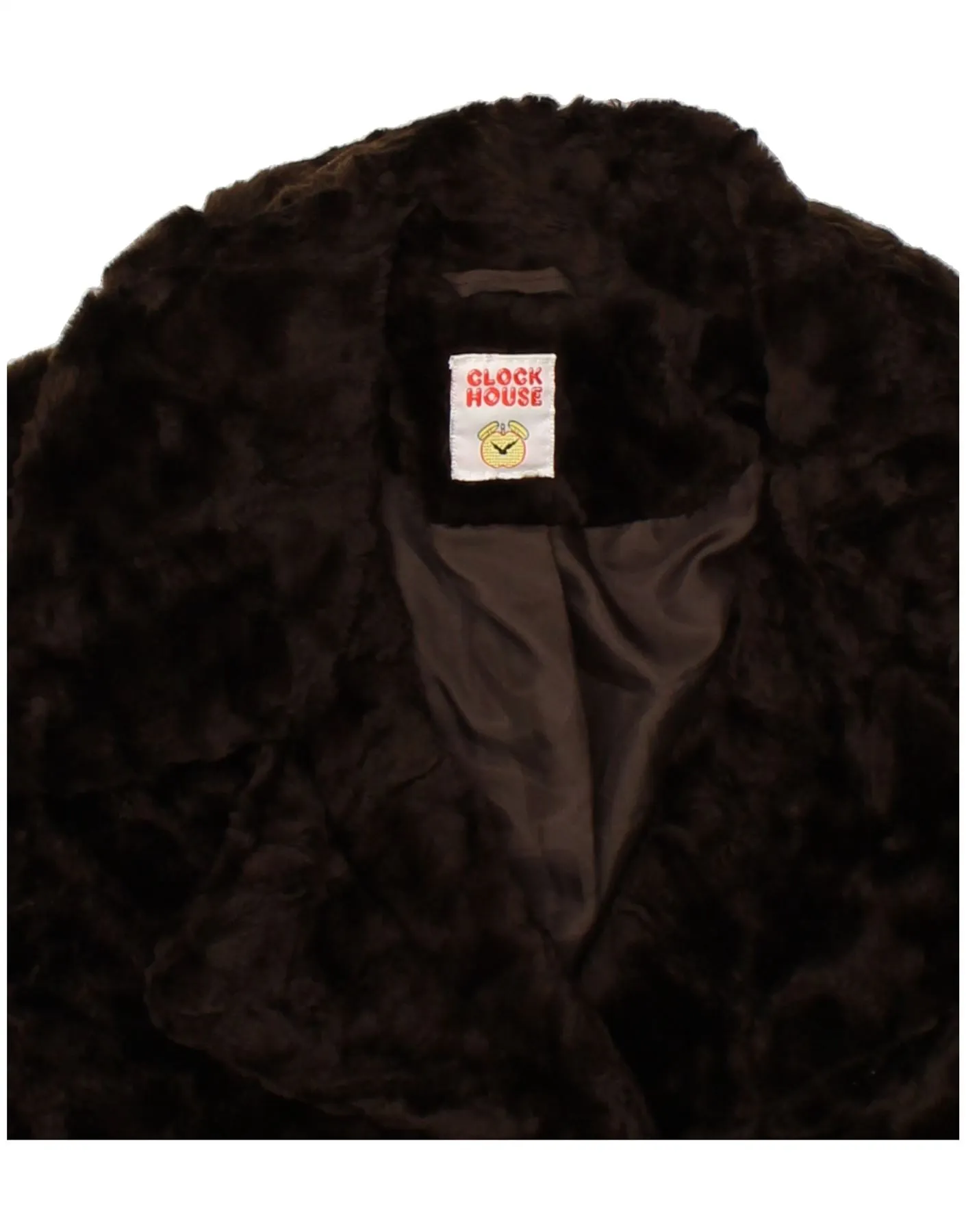 CLOCK HOUSE Womens Faux Fur Jacket UK 14 Medium Brown Acrylic