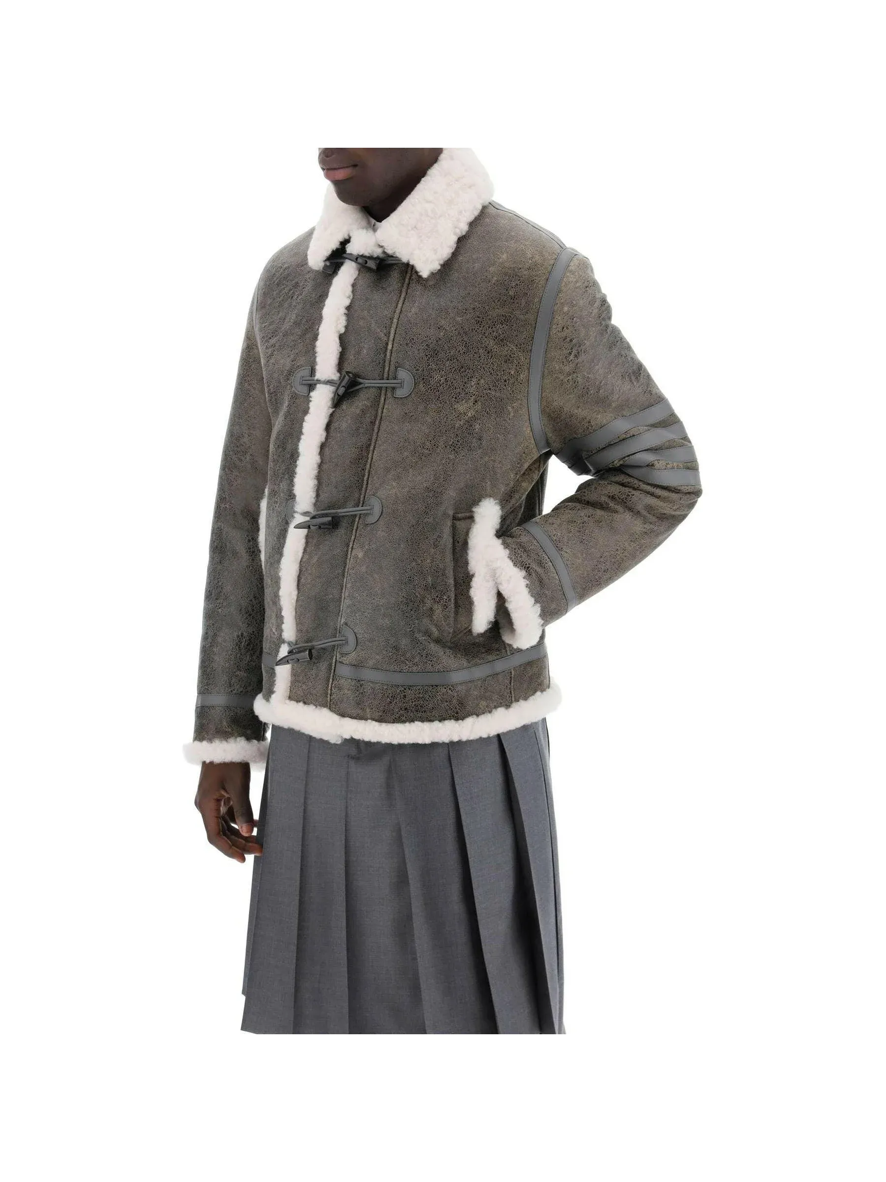 Cropped Shearling Montgomery Jacket