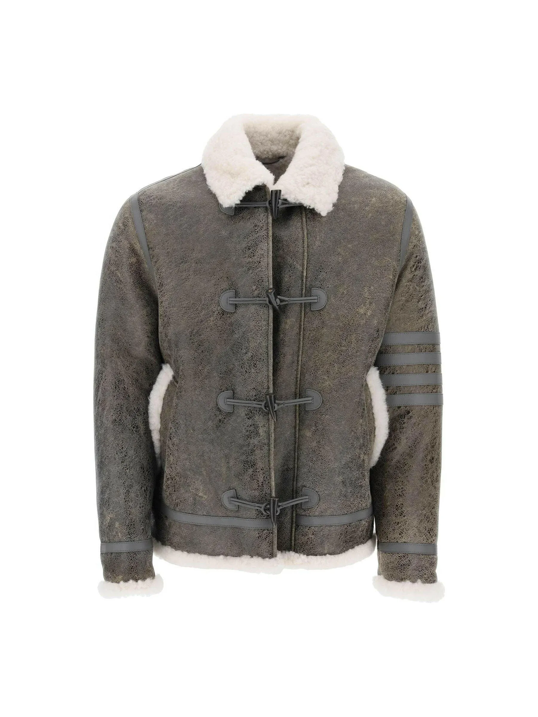Cropped Shearling Montgomery Jacket