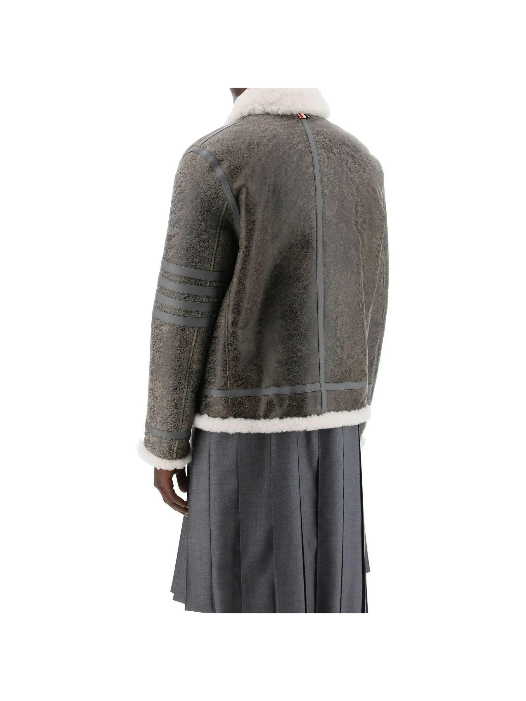 Cropped Shearling Montgomery Jacket