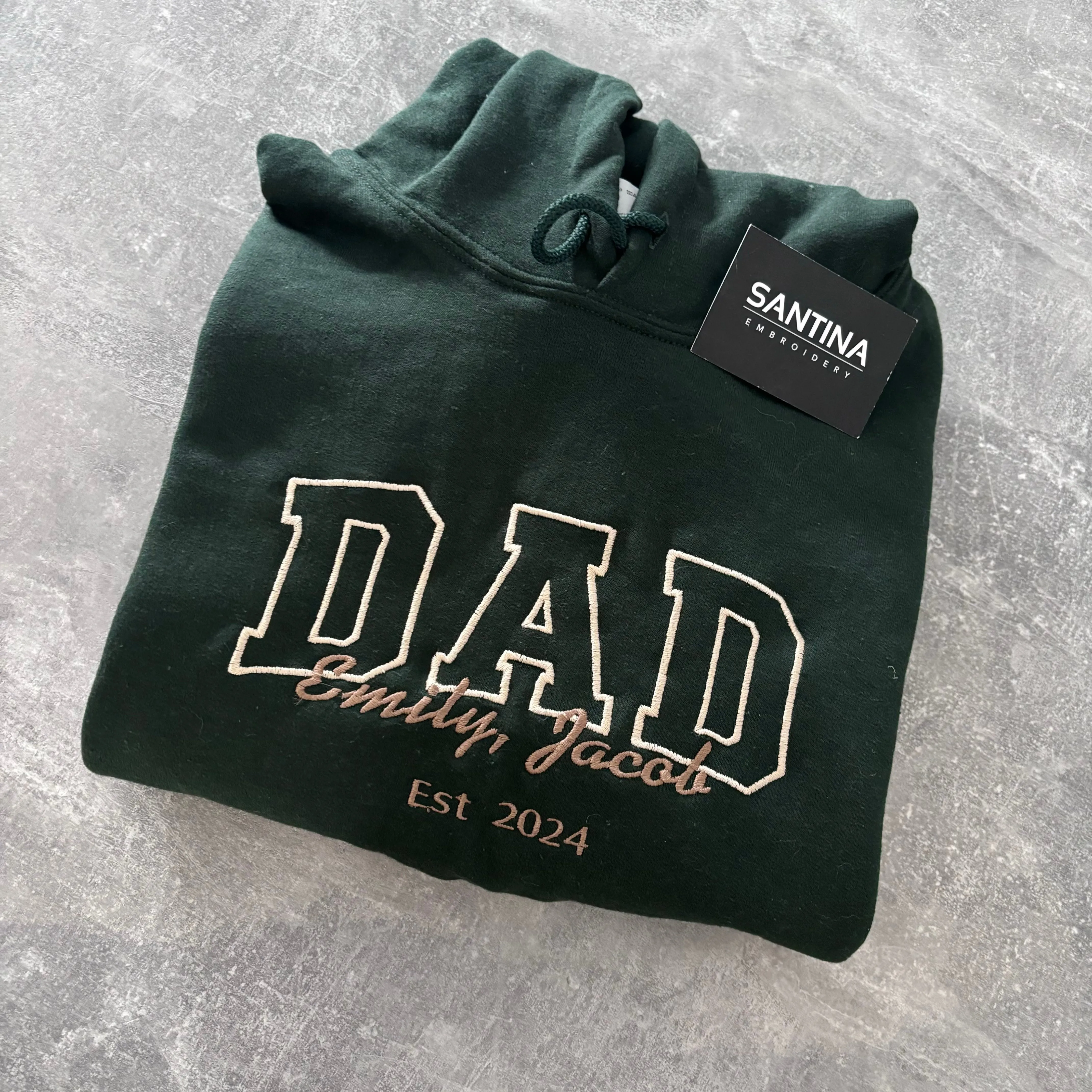 DAD sweatshirt or hoodie, personalised with childrens names/year Fathers day.