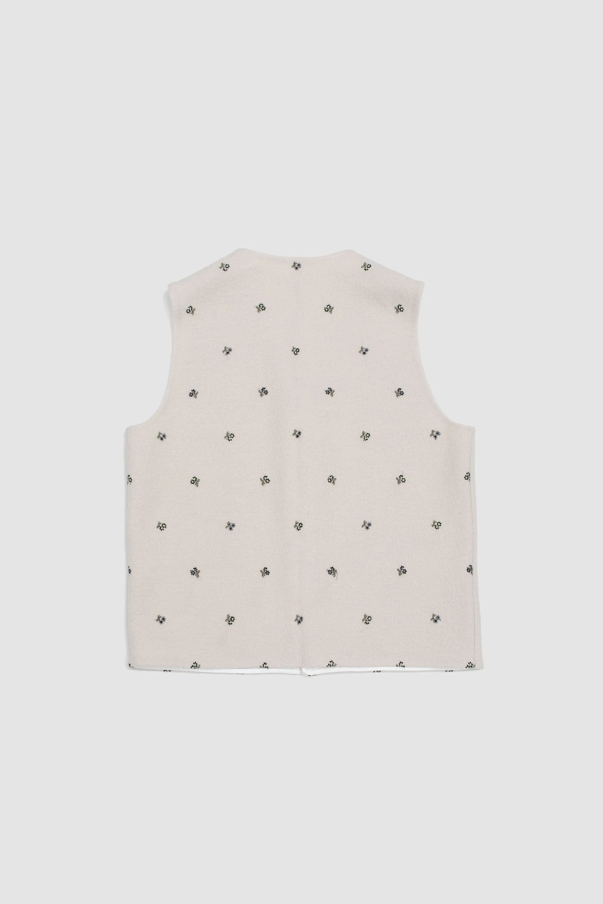 Flowers Felted Walker Gilet White