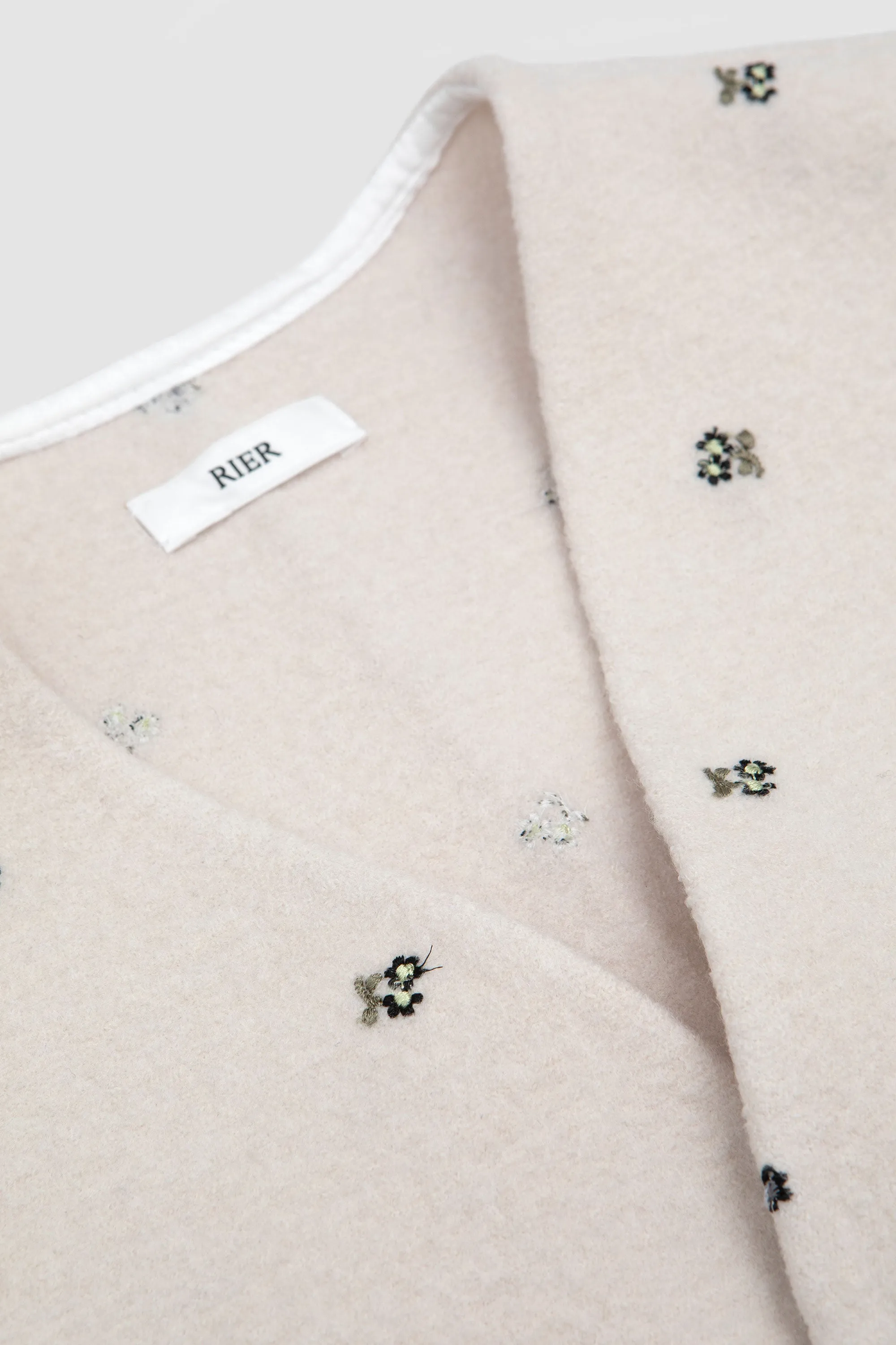 Flowers Felted Walker Gilet White