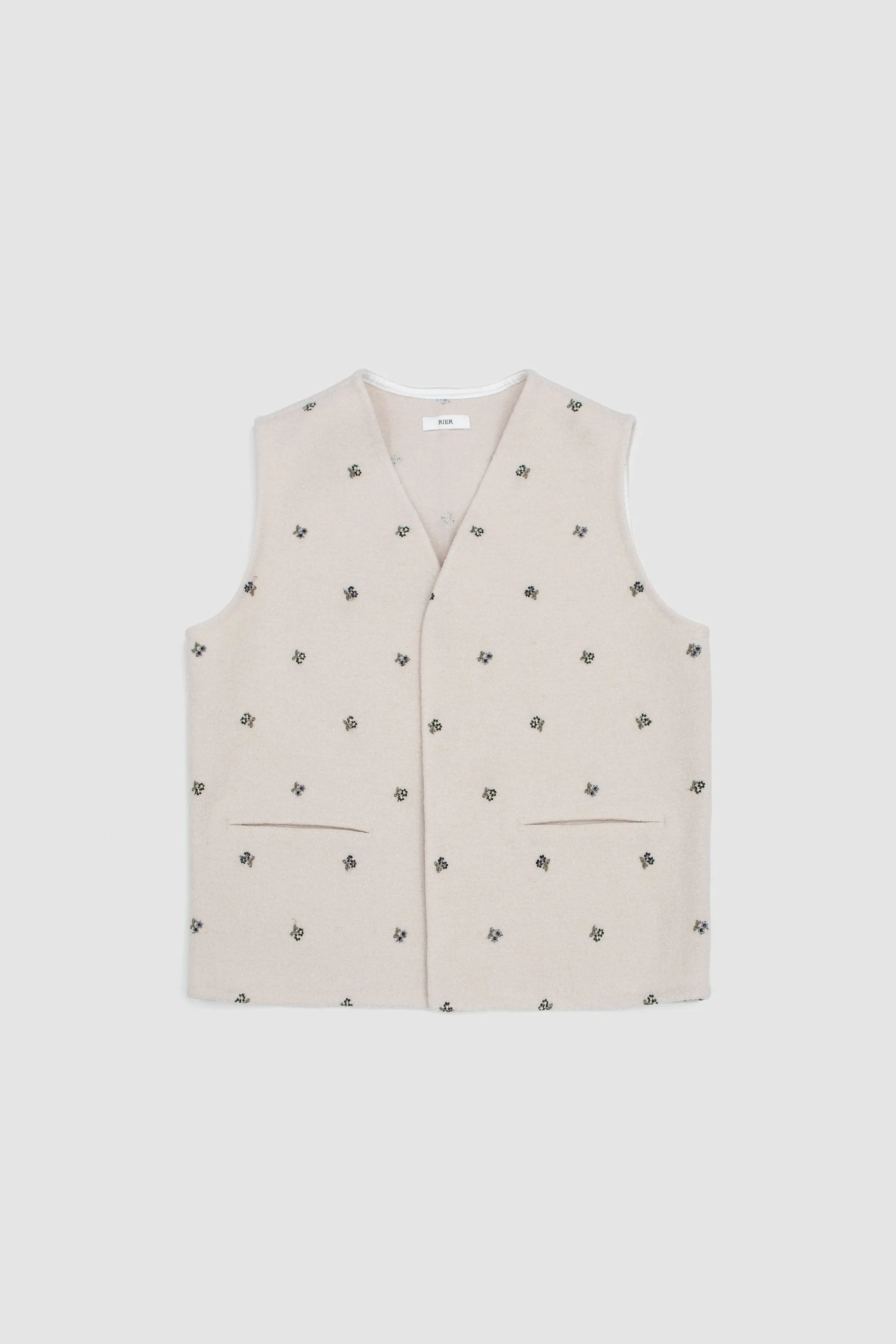 Flowers Felted Walker Gilet White