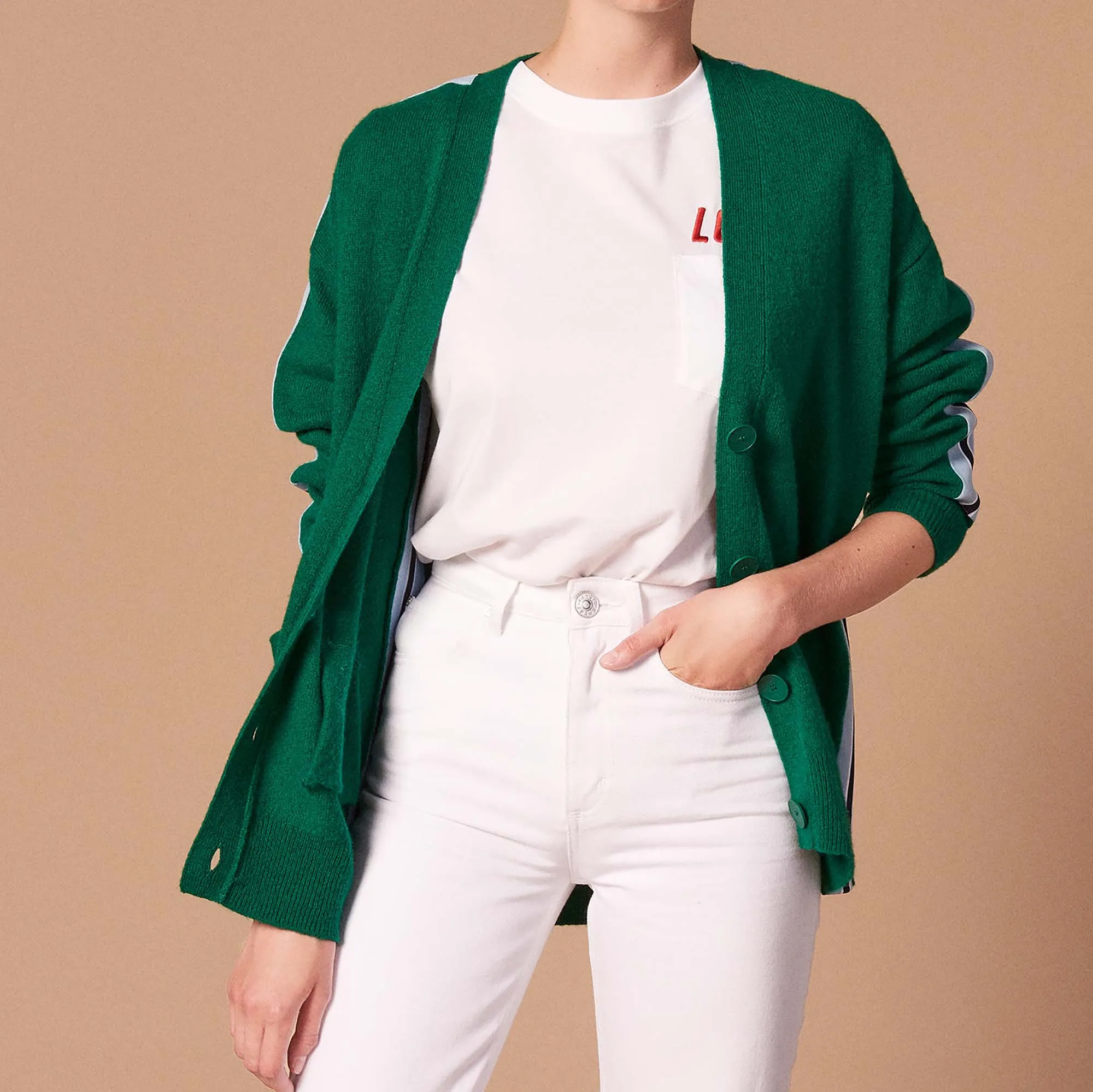 Gilet oversize avec galon appliqué