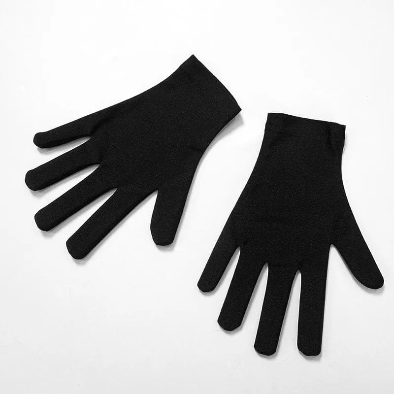 Gloves long sleeve mesh patchwork solid zip-up jumpsuit