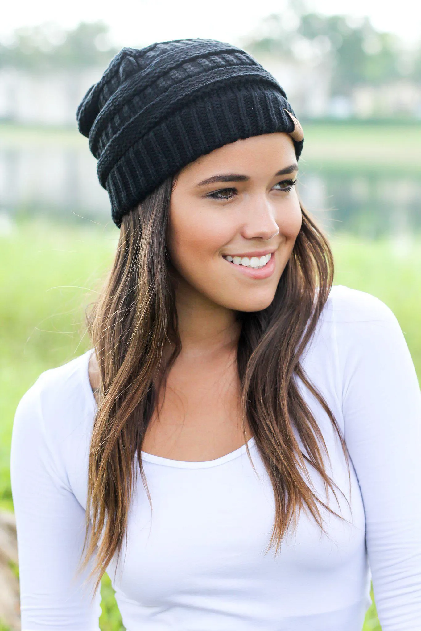 Knit Black Beanie