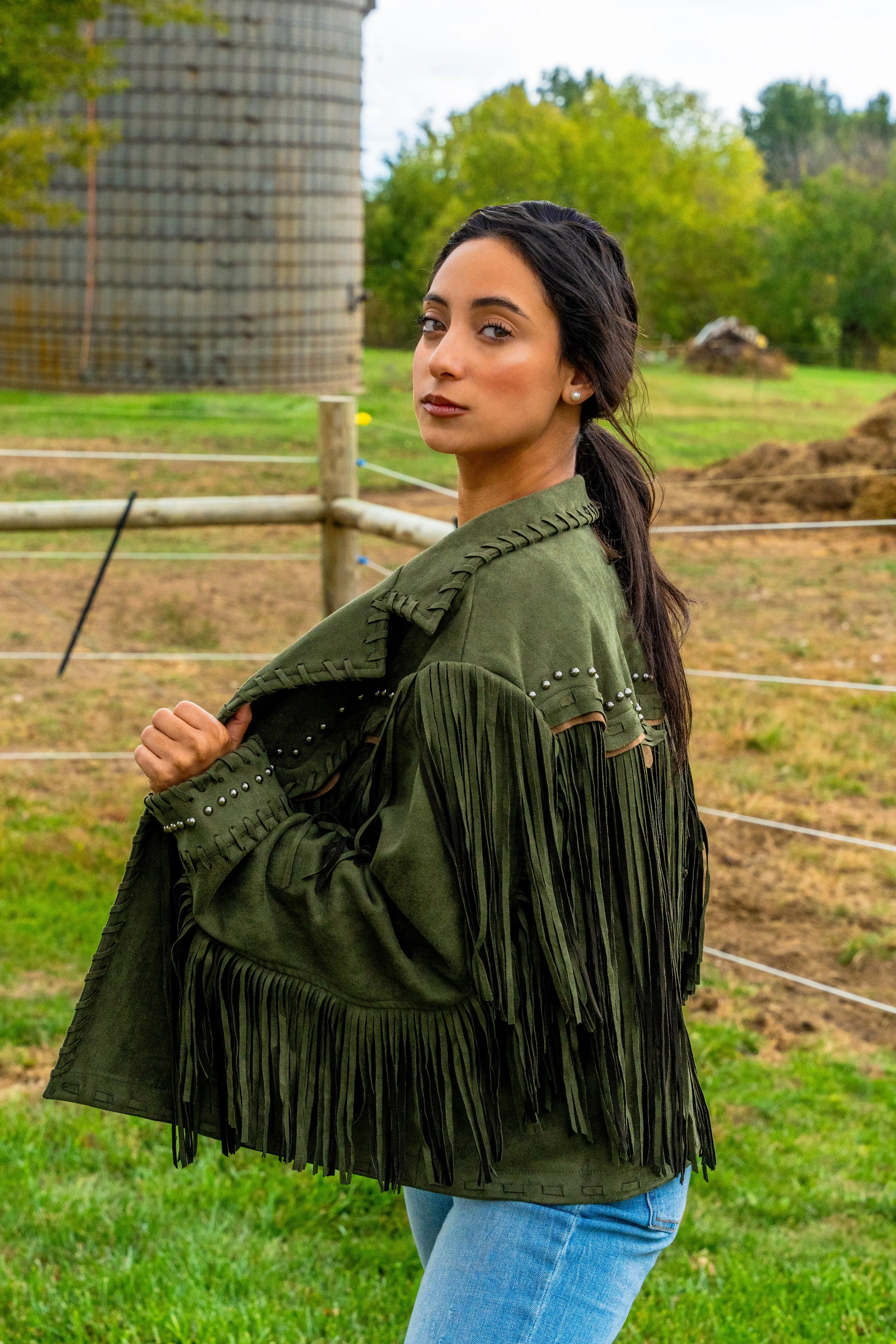 Ladies Vocal Suede Fringe Jacket - Y3325LJ