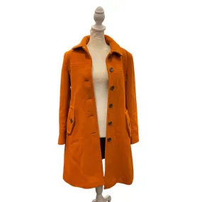 Lands End Peacoat, Orange Pumpkin Wool Cashmere Blend Coat - Size 8 P