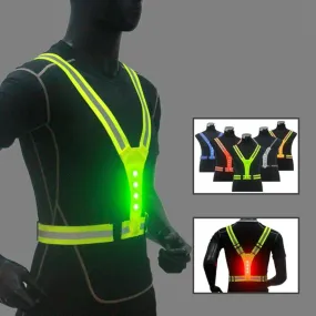 LED Reflective Cycling Running Visibility Vest
