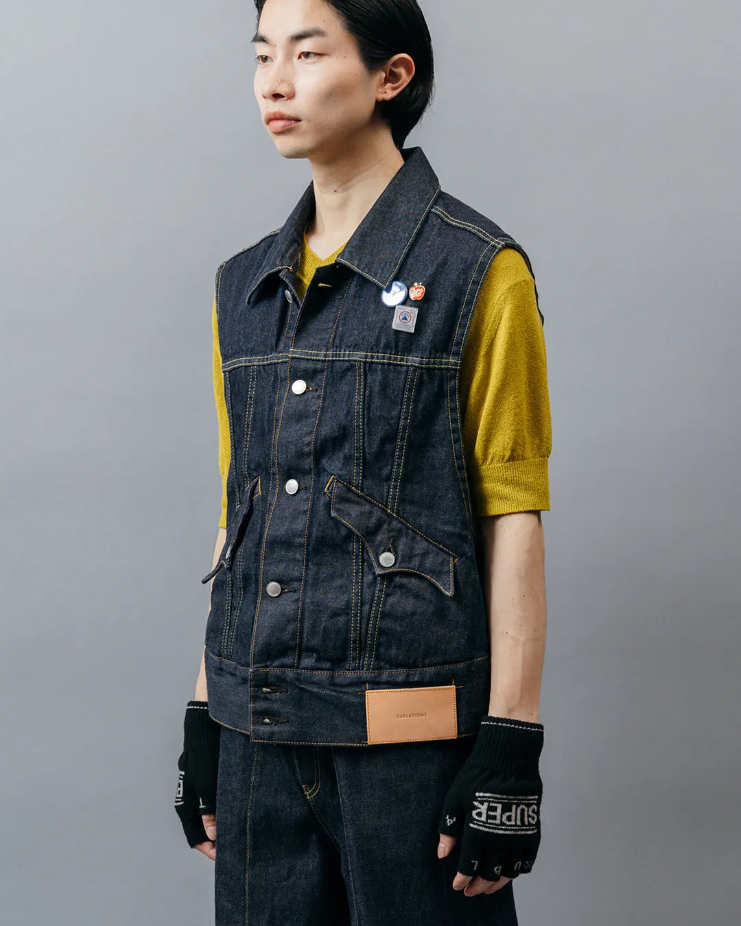 LOW SILHOUETTE DENIM VEST .09【DRY WASH】