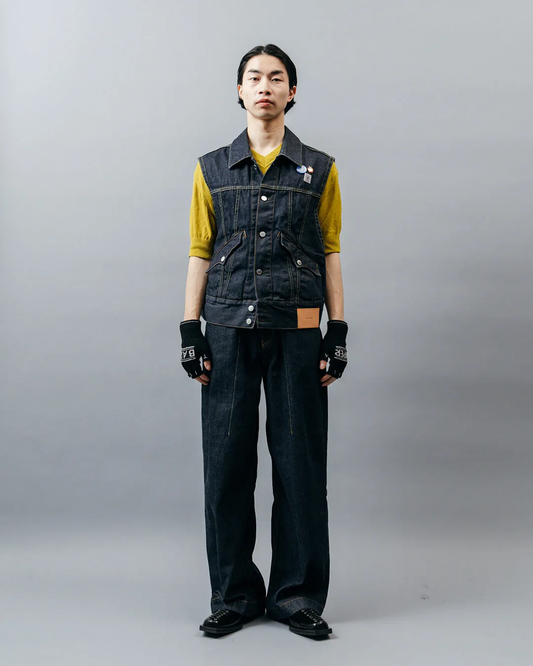 LOW SILHOUETTE DENIM VEST .09【DRY WASH】