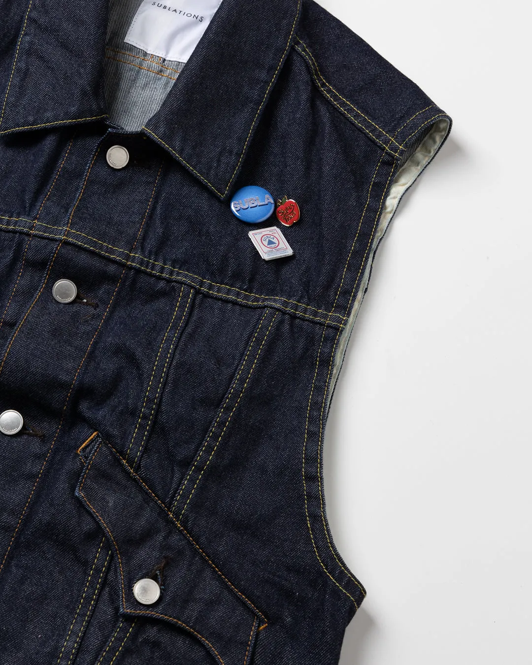 LOW SILHOUETTE DENIM VEST .09【DRY WASH】