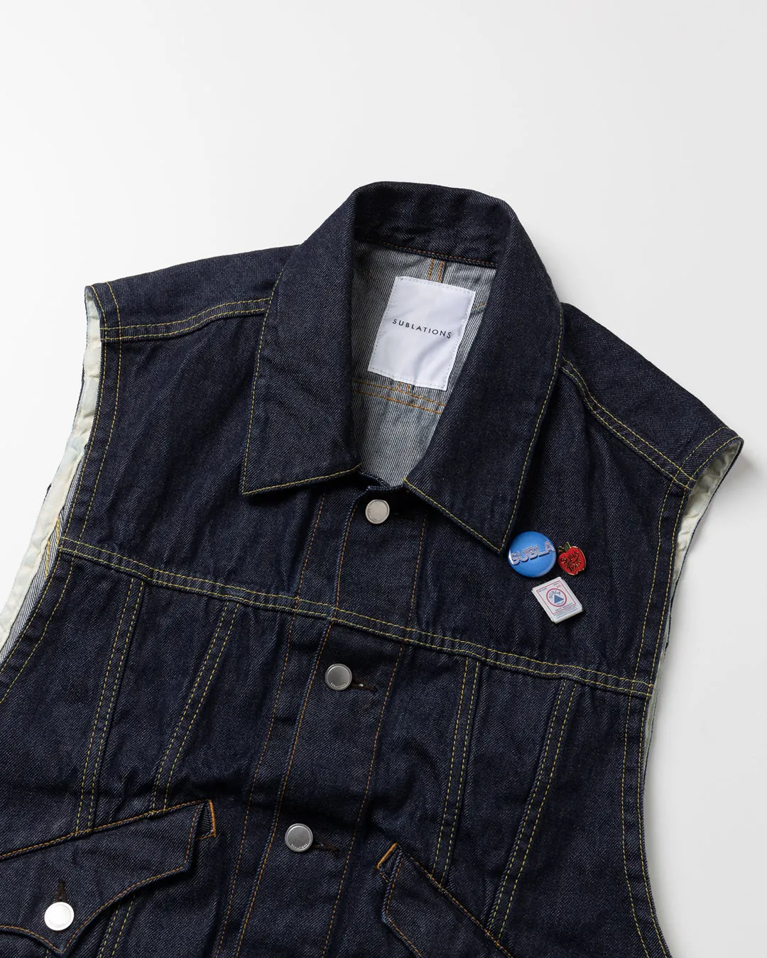 LOW SILHOUETTE DENIM VEST .09【DRY WASH】