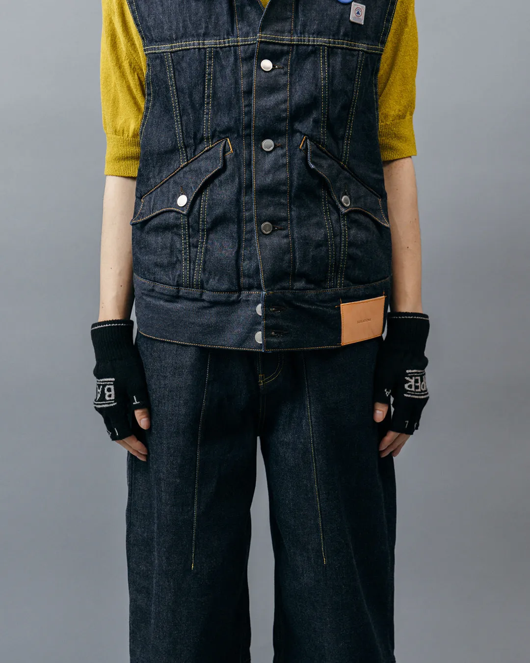 LOW SILHOUETTE DENIM VEST .09【DRY WASH】