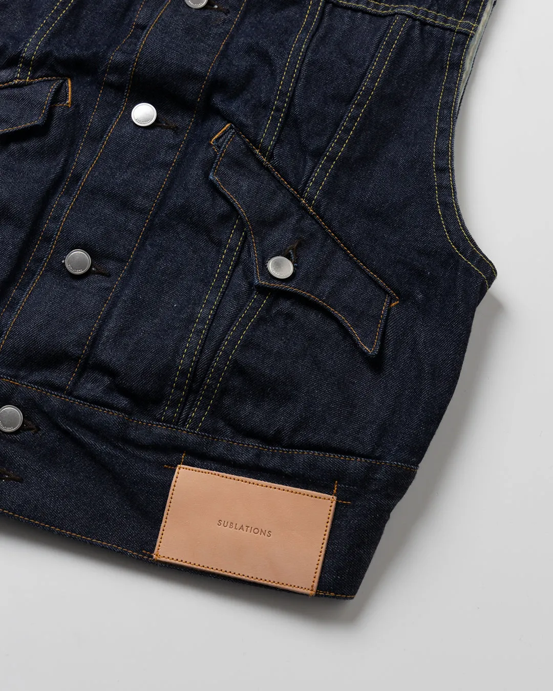 LOW SILHOUETTE DENIM VEST .09【DRY WASH】