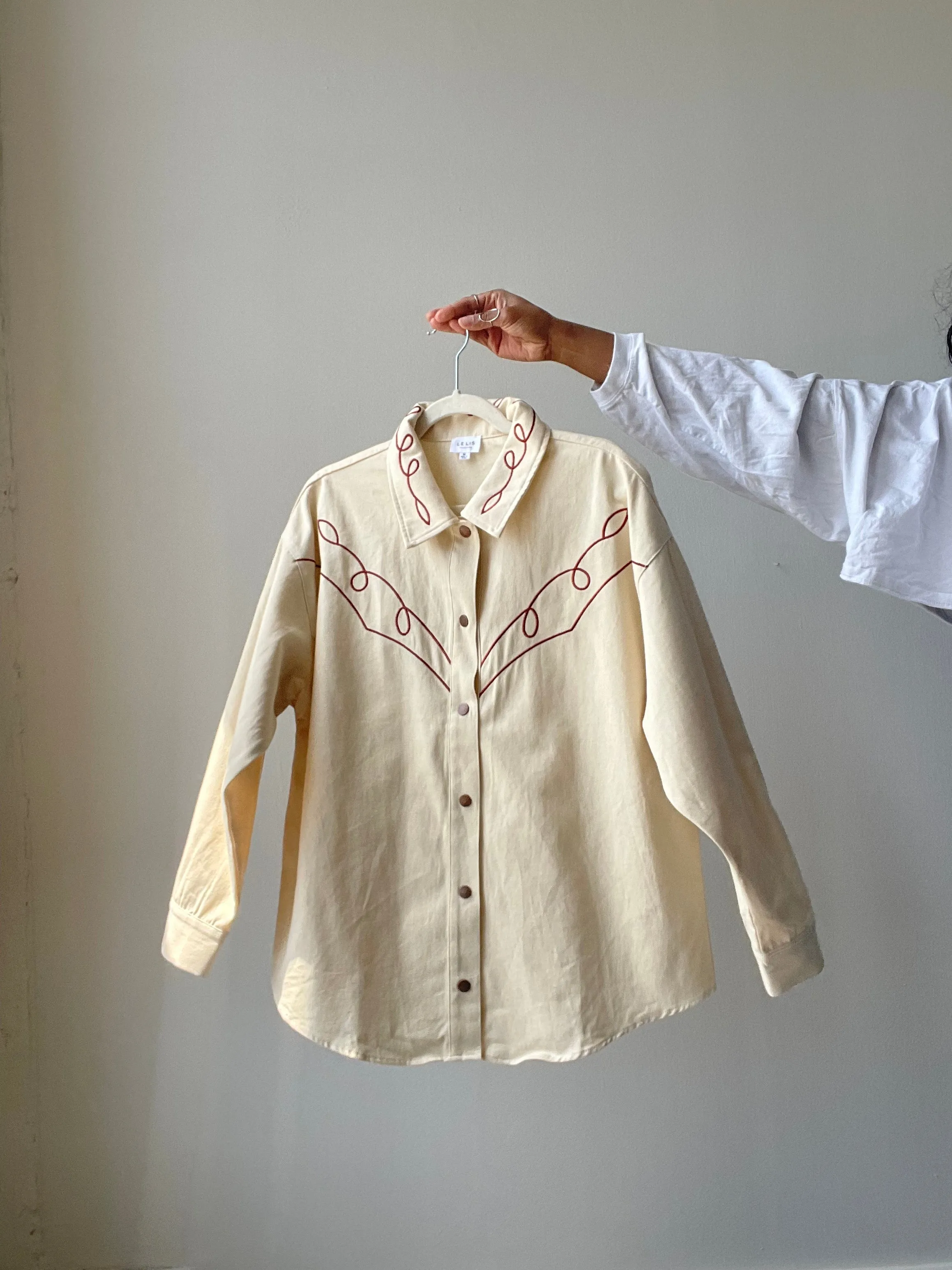 Melissa Cotton Snap Button Down Western Shacket