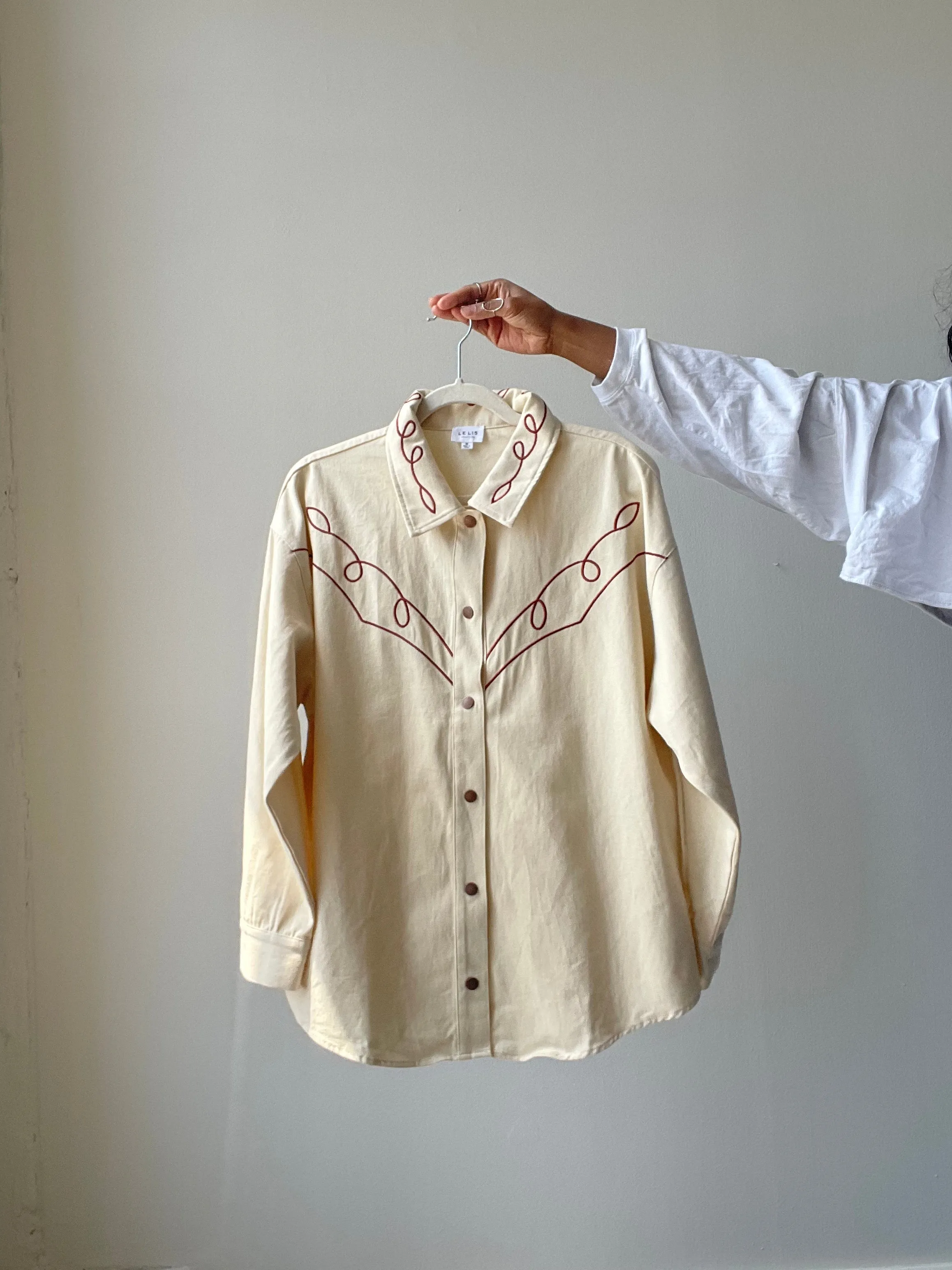 Melissa Cotton Snap Button Down Western Shacket