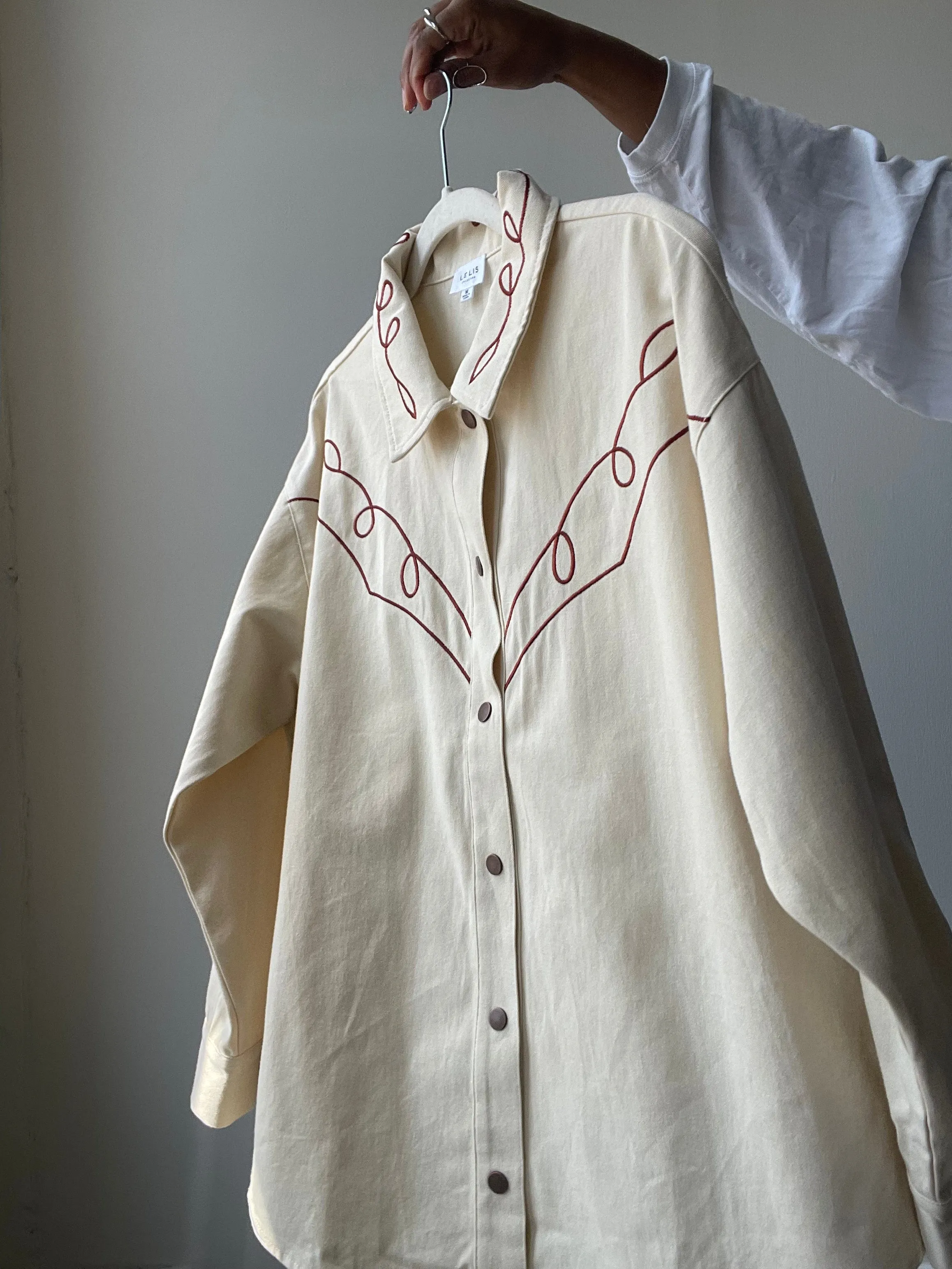 Melissa Cotton Snap Button Down Western Shacket