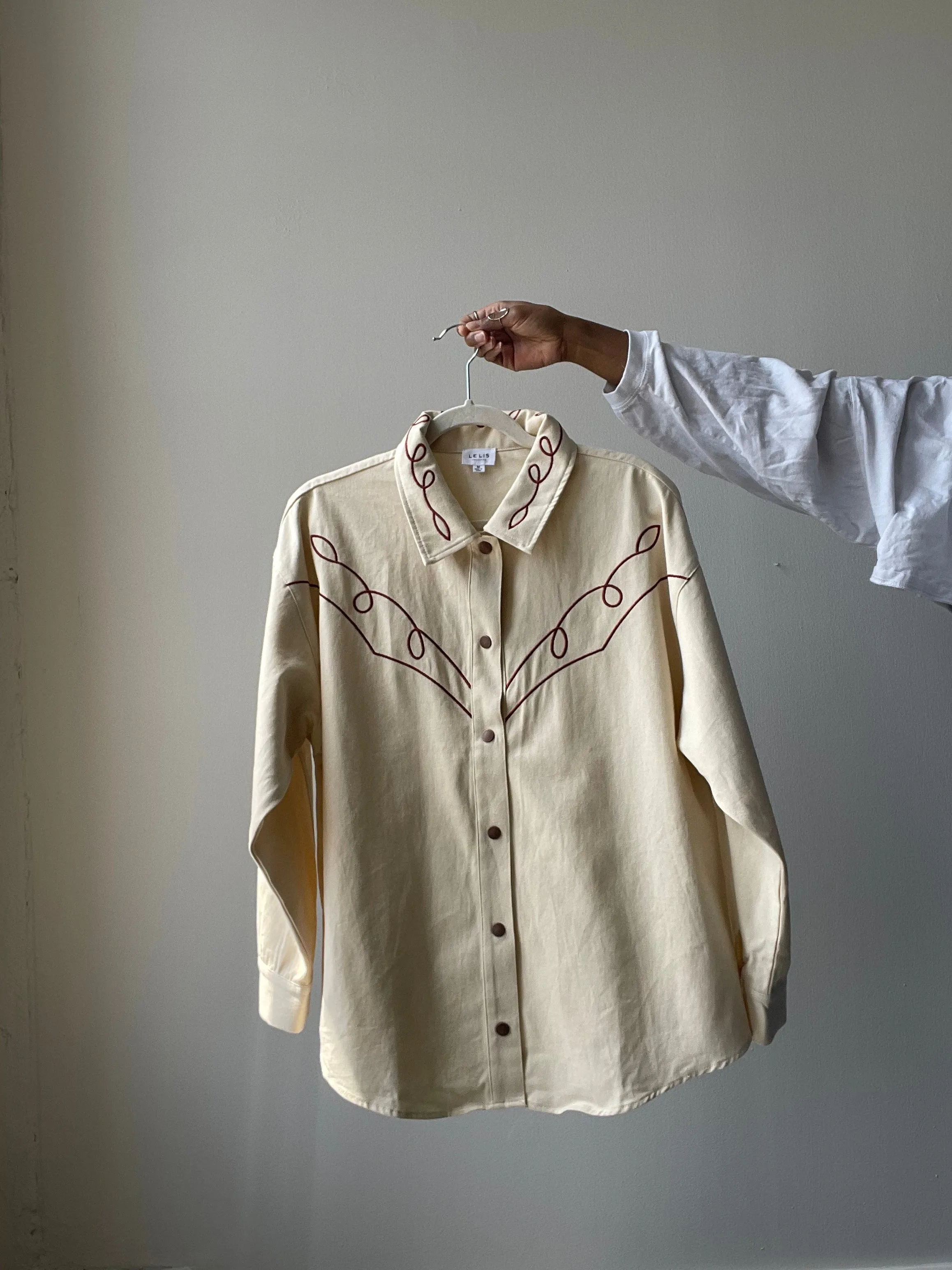 Melissa Cotton Snap Button Down Western Shacket