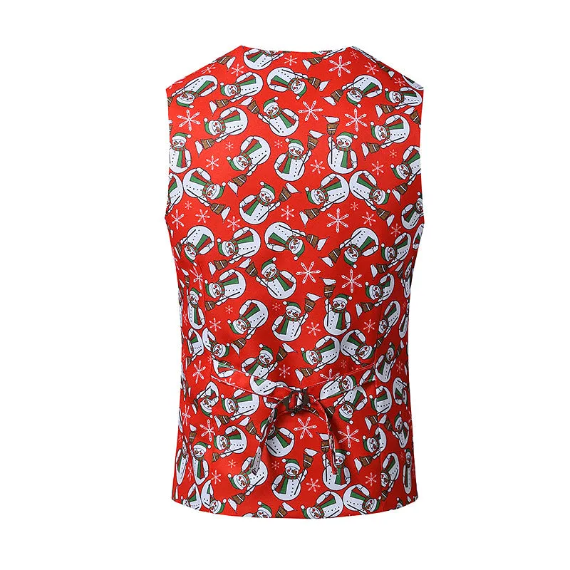 Men's Christmas 3D Santa Printed Vest Waistcoat