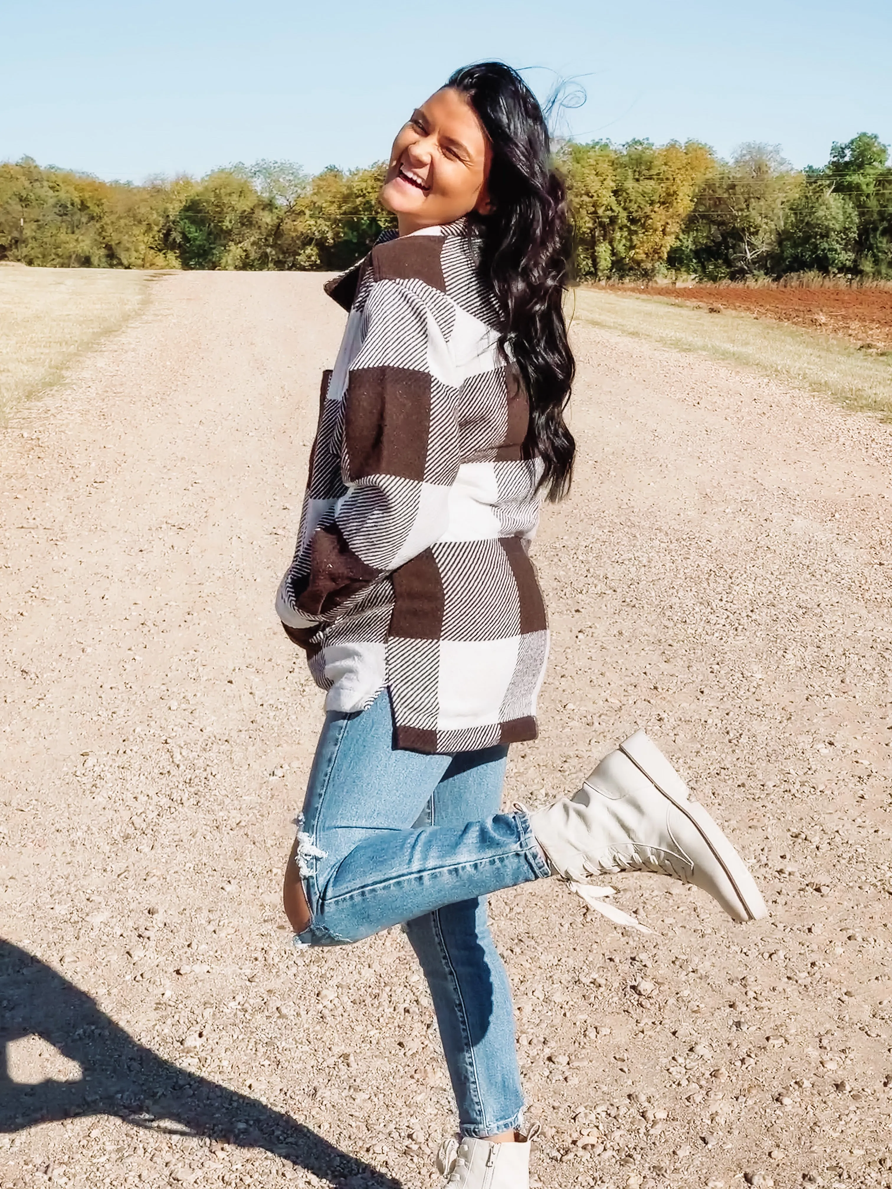 On the Run Brown Plaid Shacket