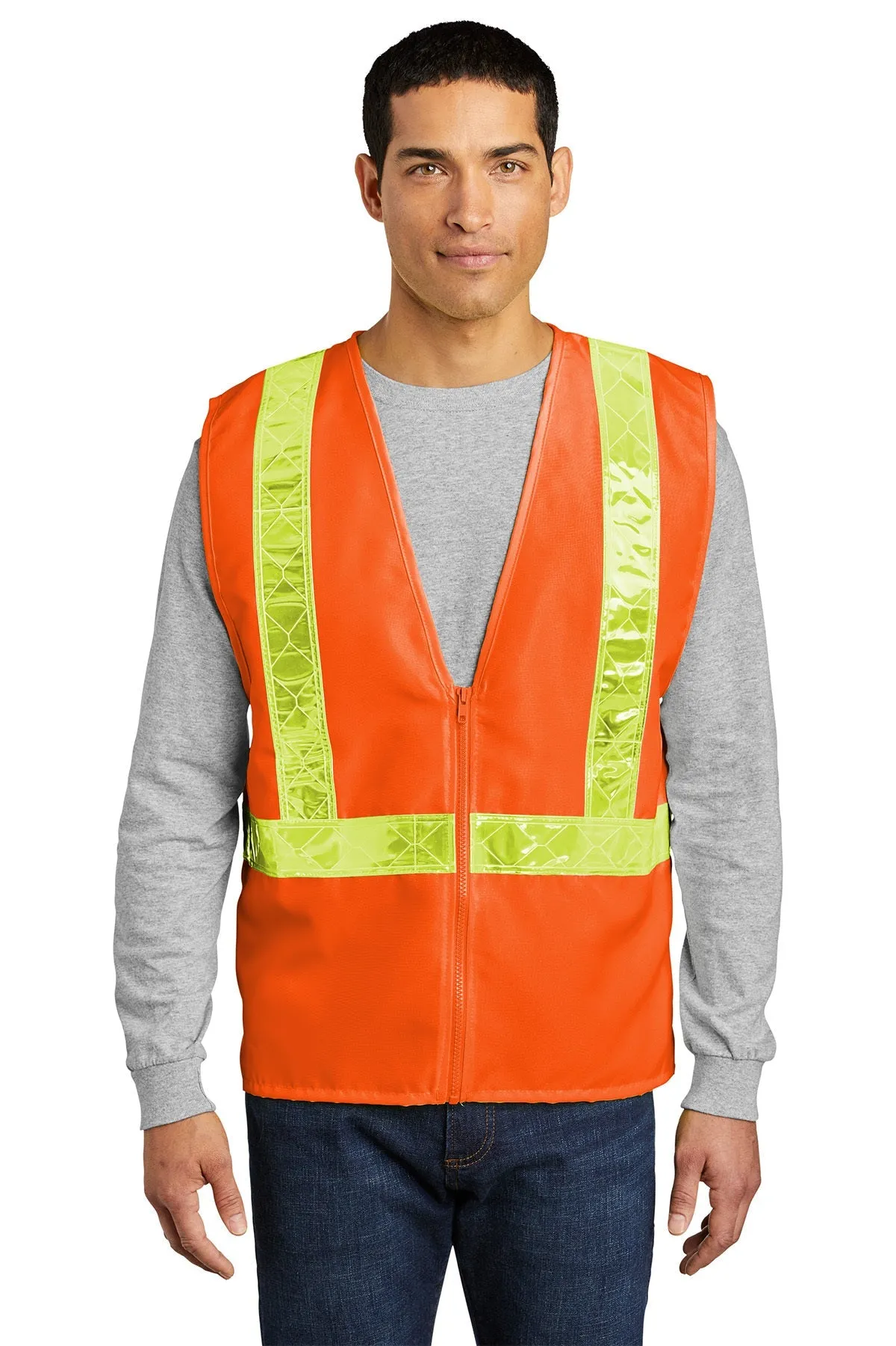 Port Authority Enhanced Visibility Branded Vests, Safety Orange/ Reflective
