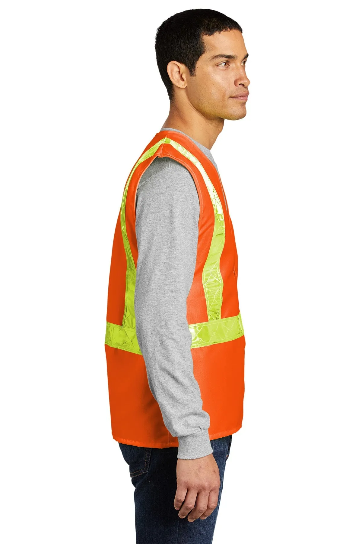 Port Authority Enhanced Visibility Branded Vests, Safety Orange/ Reflective