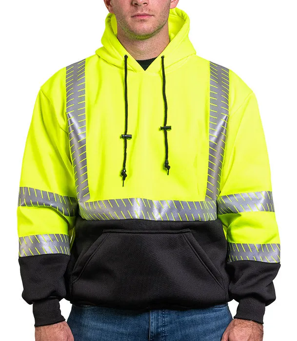 Pullover Hi Vis Hoodie with Reflective Tape