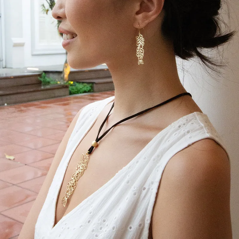 RAS Niagara Gold Long Pendant Necklace