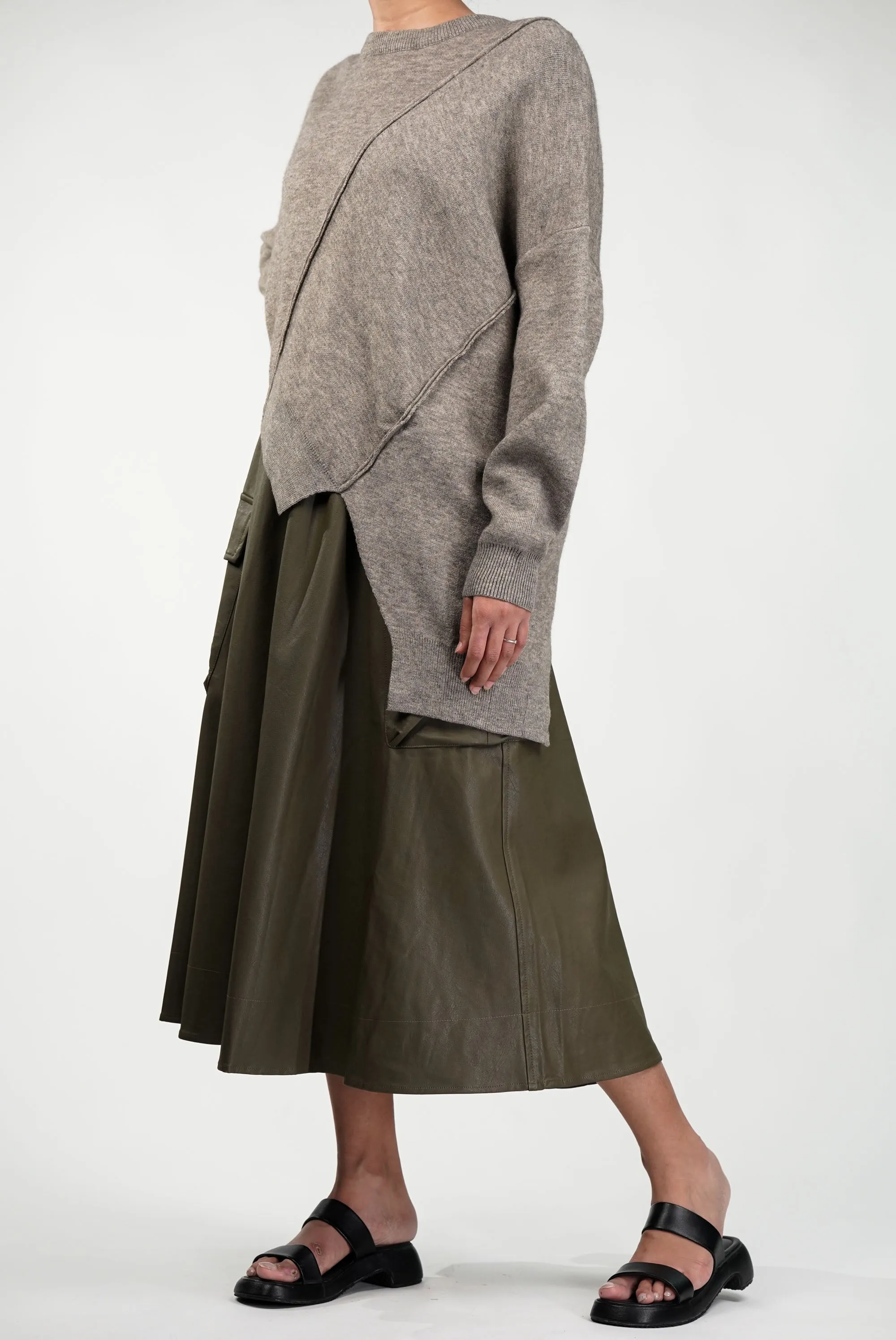 Sand Puff & Edge Knitted Sweater