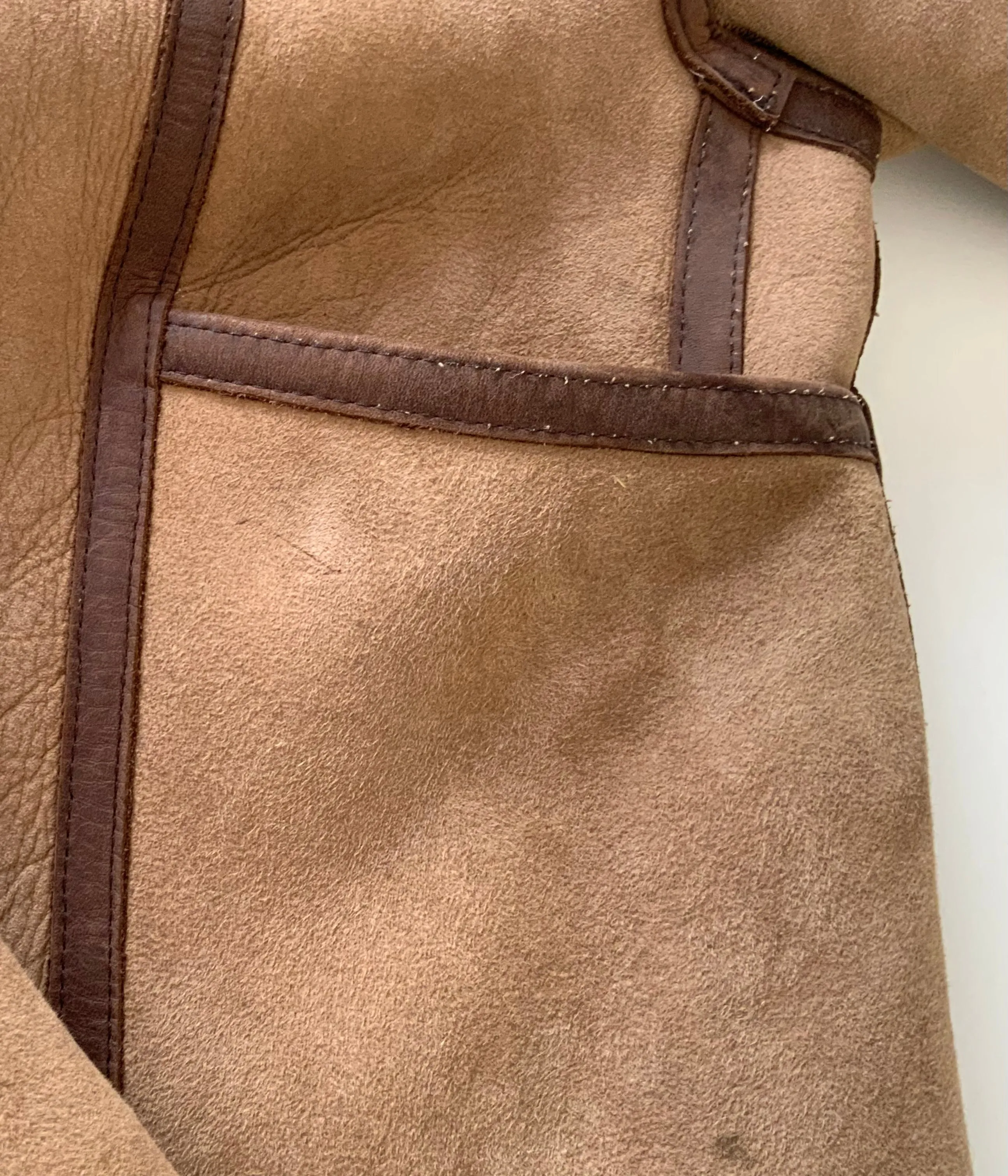 Tan shearling reversible jacket RRP £1.2k