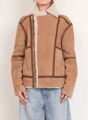 Tan shearling reversible jacket RRP £1.2k