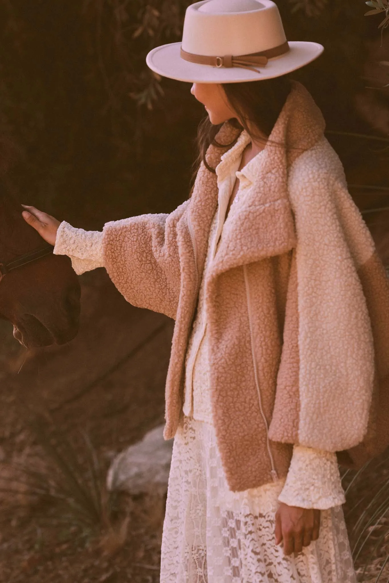 Teddy Bear Picnic Colorblock Sherpa Fleece Jacket