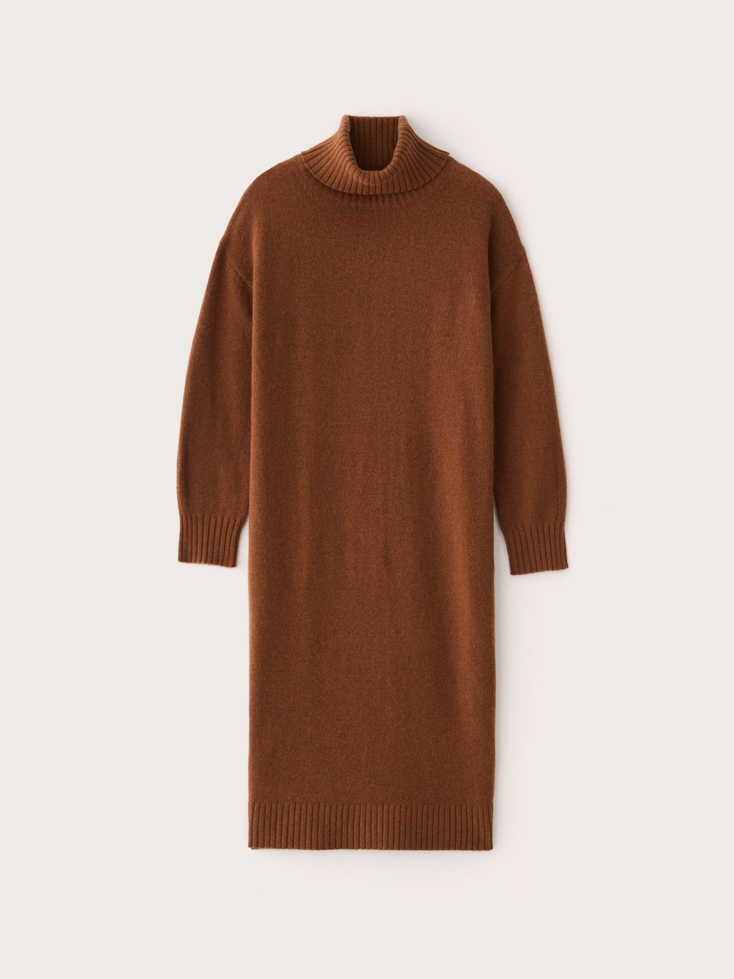 The Turtleneck Sweater Dress in Caramel