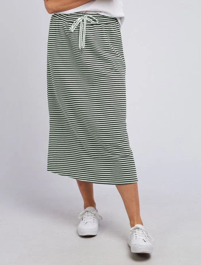 TRAVEL SKIRT KHAKI & WHITE STRIPE